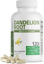 Bronson Dandelion Root High Potency Supplement, soutient une bonne santé et bien-être globale, plante diurétique traditionnelle - non-OGM, 120 capsules végétariennes
