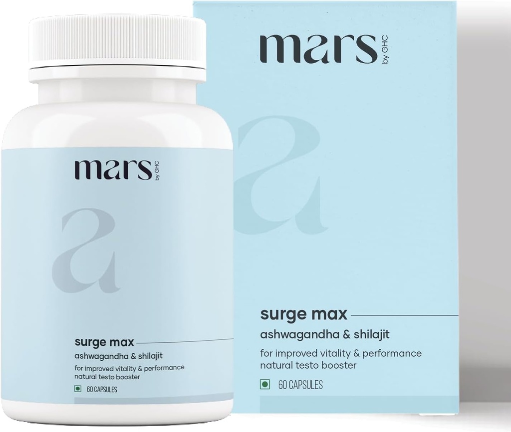Mars Surgemax Capsules naturelles avec Shilajit & Safed Musli.