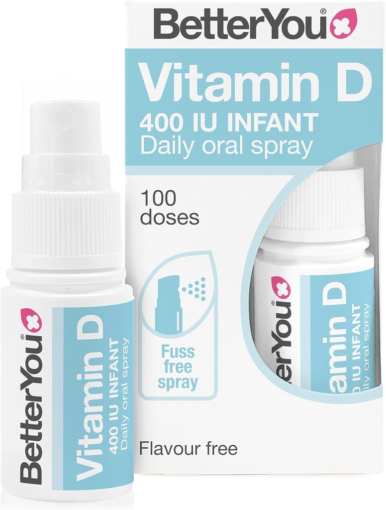 BetterYou D400 Vaporisateur oral de vitamine D pour nourrissons - Solution pratique pour les comprimés - spécialement conçue pour les enfants de moins de 3 ans - Formulation simple et pure - Vital pour le développement des enfants - 0,5 oz