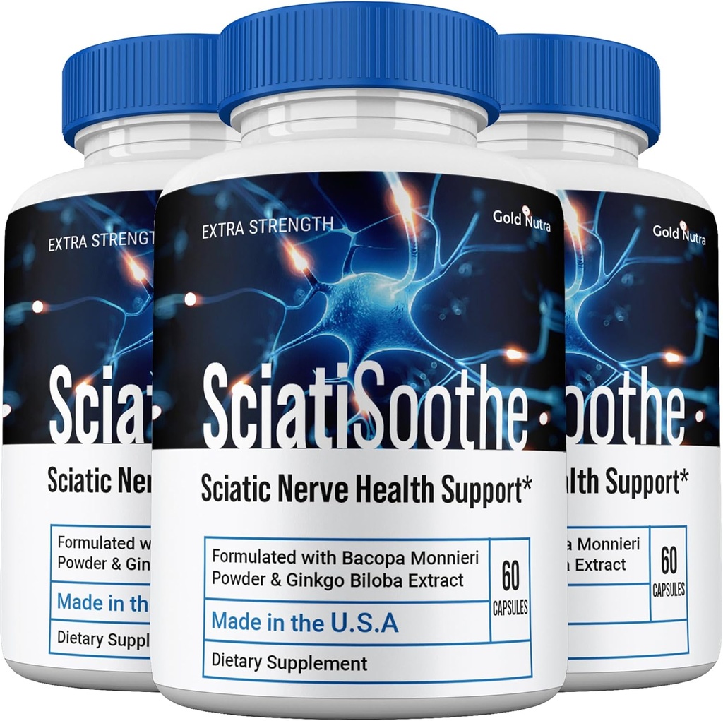(3 Pack) SciatiSoothe Supplément pilules, Sciati Soothe All Natural Cerveau et Supplément cognitif pilules