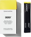 SAKARA Energy Effervescents, 15 packets - Électrolytes sans sucre raffinés Packets en poudre avec vitamine B12 & L Theanine, packs d'eau aromatisés, poudre d'hydratation, poudre d'électrolyte de boisson énergétique