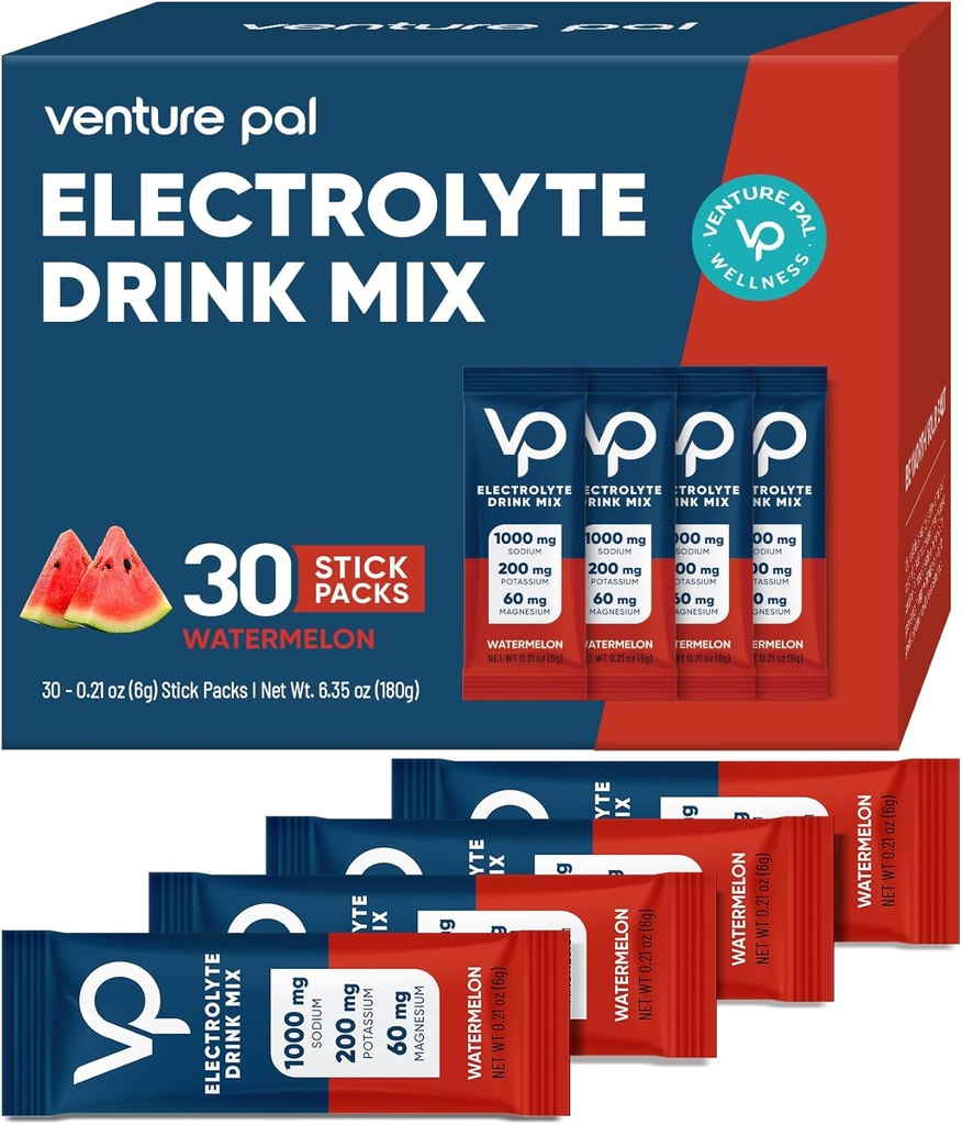 Venture Pal haute teneur en sucre sans électrolytes en poudre - Packs d'hydratation avec vitamine, sodium et potassium