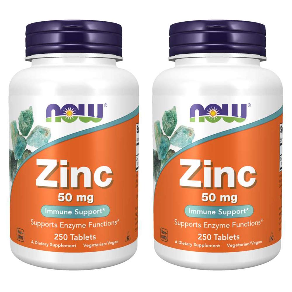 Aliments maintenant, (2 boîtes) Zinc, 50 mg, 250 Nombre (paquet de 2)