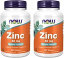 Now Foods, (2 Pack) Zinc, 50 mg, 250 Count (Pack of 2)
