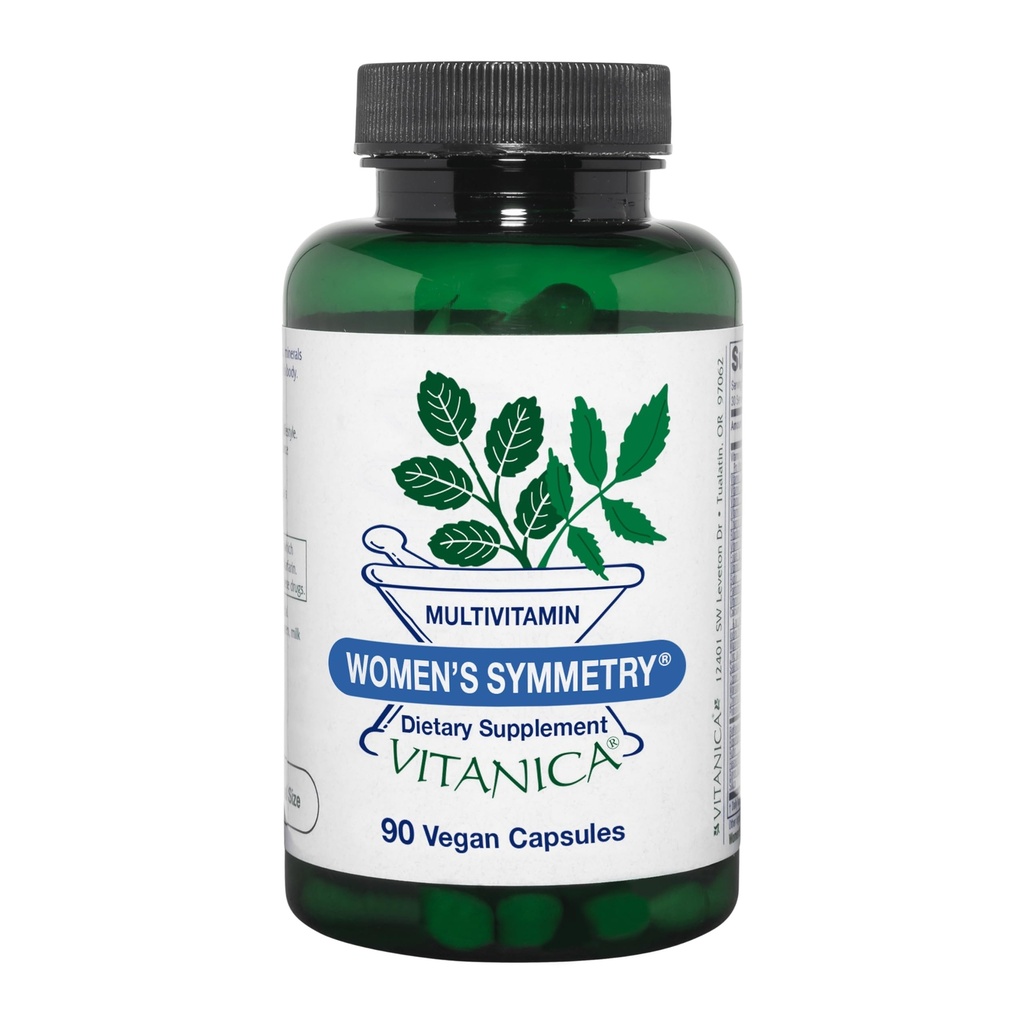 Symmétrie des femmes Vitanica, multivitamine et minéral à haute puissance, végétalien/végétarien, 90 capsules