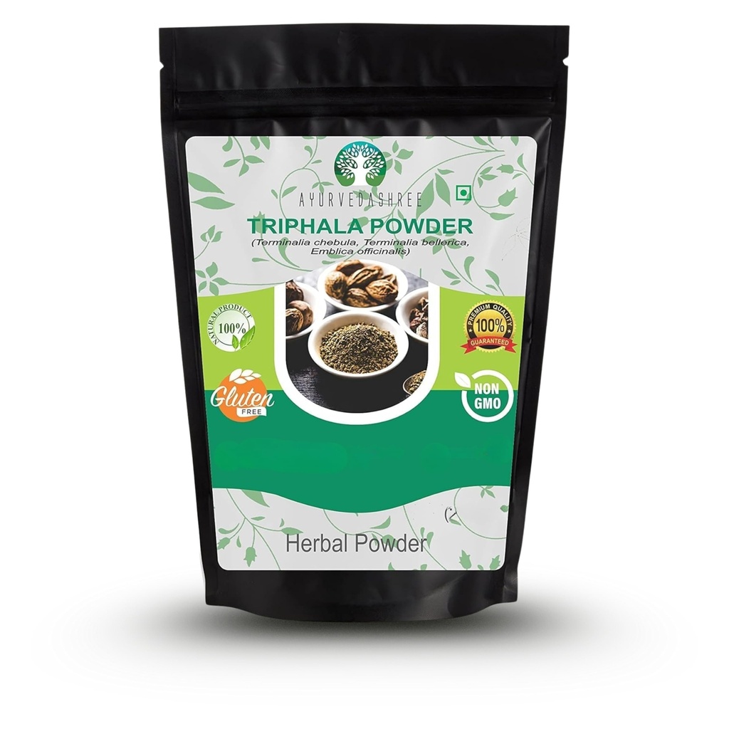 AYURVEDASHREE Triphala Powder 200 Gm | Combination of Amla, Haritaki & Bibhitaki | Non GMO | Vegan.