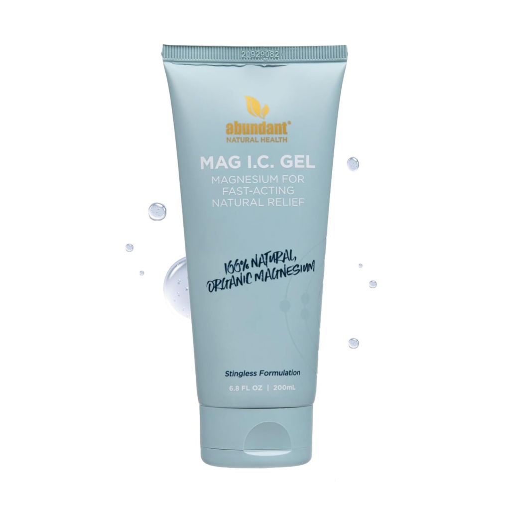 MAG I.C. Gel de magnésium avec cellules souches de concombre - Soulagement musculaire rapide, apaisant, sans astuce, sans danger pour la peau sensible, sans parfum, 200mL