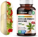 BIO KRAUTER Capsules Ginseng Rouge Coréen - 1600 mg Résistance - 100 Compte - Supplément Ginseng Panax Coréen - Supplément Immune Vegan