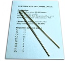 Fil de générateur d'argent colloïdal garanti 99,99% Pure - Jeu de (2) 4" Électrodes 12-Gauge (0,08 po / 2,06 mm) avec certificat de conformité/analyse chimique complète de la composition de l'alliage