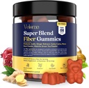 Gommies de fibre Super Blend pour adultes – 8g Gommies de fibre prébiotique, soutient la santé digestive, le soulagement et le bien-être de ballonnement, infusé avec Ginger, Camu Camu & Matcha, Fraise Flavor – 60 Comte