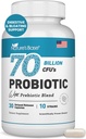 Probiotiques de base de la nature 70 milliards CFU - 10 souches incluant Lactobacillus Plantarum et Lactobacillus Acidophilus Probiotique - Prébiotiques pour la santé digestive des femmes et des hommes - 30 capsules