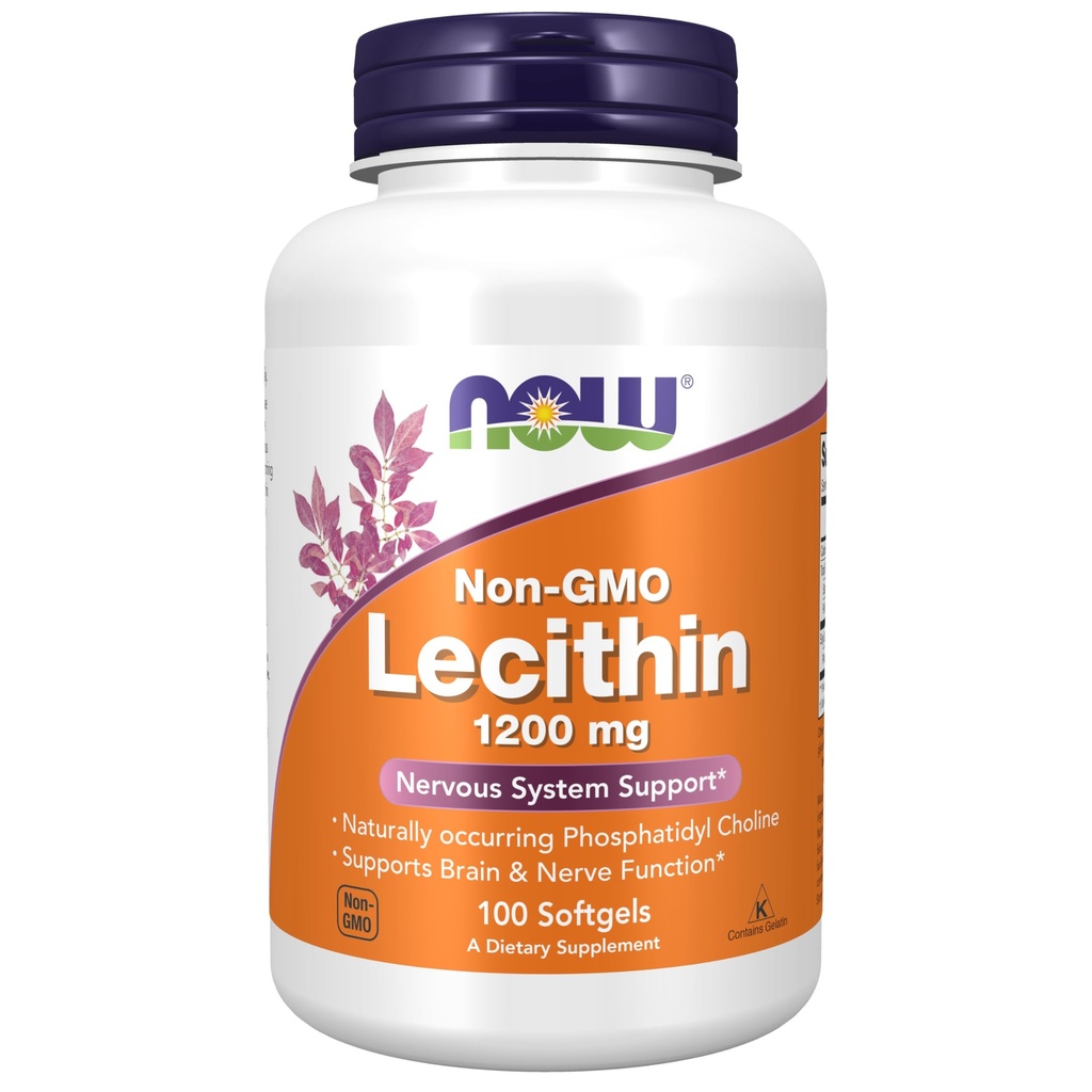 MAINTENANT Suppléments, Lécithine 1200 mg avec Phosphatidyl Choline, 100 Softgels