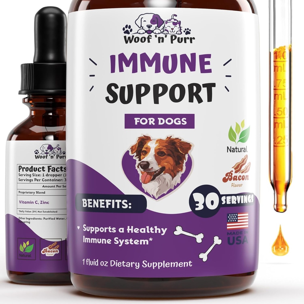 Support Immune pour chien - Support Immune pour chien - Supplément Immune et Allergie pour chien - Booster Immune pour chien - Boost Immune pour chien - Supplément Immune pour chien - Supplément Immune pour chien - 1 fl oz
