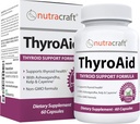 ThyroAid #1 supplément de support thyroïde Formule naturelle de thyroïde à base de plantes avec l'iode (Kelp), Ashwagandha, L-Tyrosine et plus encore Soutien Thyroïde Santé et Niveaux d'énergie