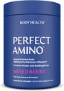 BodyHealth PerfectAmino Powder - BCAA et EAA Powder for Pre and Post Workout - Boissons d'énergie acides aminés pour les hommes et les femmes à l'appui des muscles maigres et de la récupération - Berry mixte - 120 portions