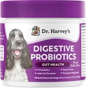 Dr Harvey's Digestive Probiotic Soft Chews for Dogs, 9 probiotiques pour la santé de la rouille, la diarrhée et le soutien de l'intestin, le beurre d'arachide (90 Chews)