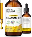 Teinture de camomille sauvage et biologique - Supplément de camomille relaxant et calmant - gouttes d'extraits de fleurs liquides - végétalien, sans sucre et sans alcool - 2 fl oz