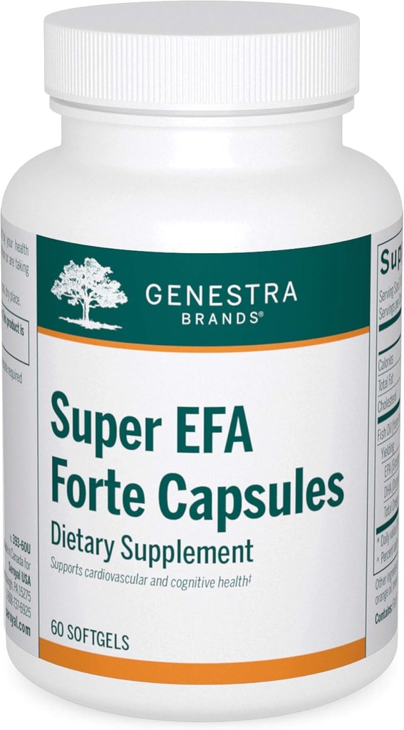 Genestra Brands Super EFA Forte Capsules | Fish Oil Formula to Support Cognitive, Cardiovascular, and Joint Health | 60 Softgels