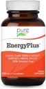 Energy Plus by Pure Essence - Sans caféine, Supplément à base de plantes naturelles - Smooth, No Jitters No Crash - 120 comprimés