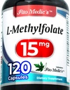 FITO MEDIC'S Lab (Lab) méthylfolate (120 Capsules) Supplément de folate de méthyle Supplément de folate de méthyle (ultra) Absorption élevée.