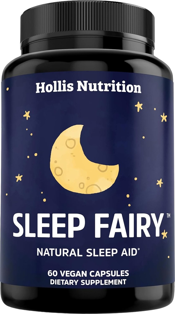 Aide naturelle au sommeil SLEEP FAIRY 500mg Magnésium Glycinate, Mélatonine 10mg, L-Theanine, B6, 5-HTP, GABA, racine valériane et ashwagandha