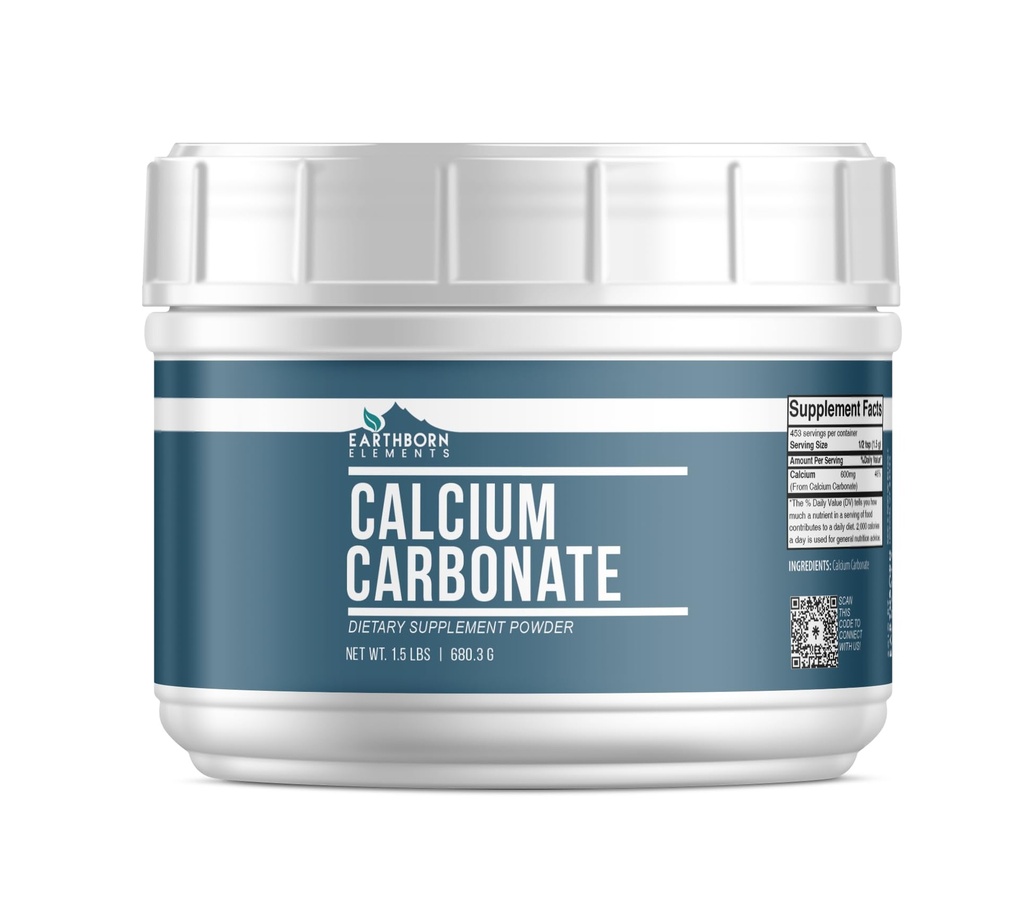 Éléments d'origine terrestre Poudre de carbonate de calcium (1,5 lb), antiacide naturel, Tub Resealable Free Mess pratique