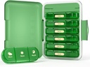 Organisateur hebdomadaire de pilules 3X par jour, boîte à pilules de 7 jours 3 fois, portable pour le cas de pilules de voyage pour les pilules/vitamine/pêche, huile/médication/compléments (3x7 vert)