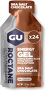 GU Energy Roctane Ultra Endurance Energy Gel, végétalien, sans gluten, sans casher et sans laiterie nutrition sportive pour la course, le vélo, la randonnée ou le ski, le chocolat au sel de mer, 24 mois