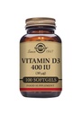 Solgar Vitamine D3 (cholecalciferol) 10 MCG (400 UI), 100 Softgels - Aide à maintenir les os et les dents - Système immunitaire - Non-OGM, sans gluten, sans lait - 100 portions