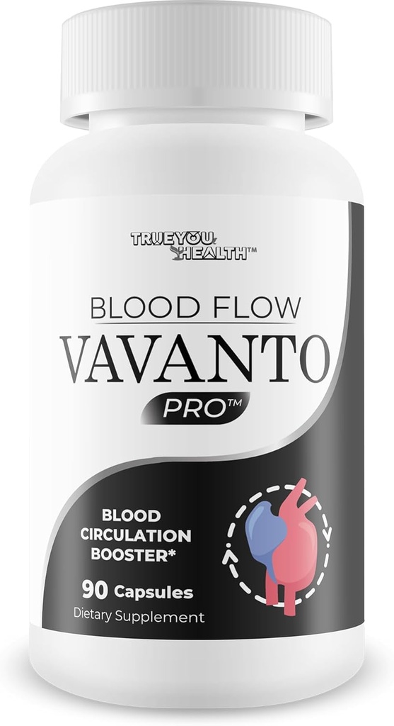 Flux sanguin Vavanto Pro - Notre meilleur booster de circulation sanguine - Soins de flux sanguin pour hommes - Notre meilleur support de flux sanguin - Capsules de flux sanguin - Pills de flux sanguin - Flux sanguin maximal Vavanto Croissance Circulation