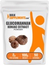 BulkSupplements.com Glucomannan Powder - from Konjac Root Extract Powder, Glucomannan Supplements - Gluten Free, 2g per Serving, 100g (3.5 oz) (Pack of 1)