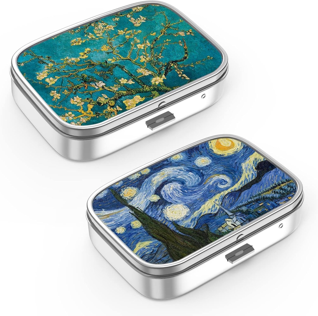 Pill Box 2 Compartiment petit cas de pilule, Portable pour Pocket ou Purse Pill Organizer Porte-conteneur de pilule pour tenir les vitamines, médicaments, huile de poisson et suppléments(2PCS)