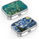 Pill Box 2 Compartiment petit cas de pilule, Portable pour Pocket ou Purse Pill Organizer Porte-conteneur de pilule pour tenir les vitamines, médicaments, huile de poisson et suppléments(2PCS)