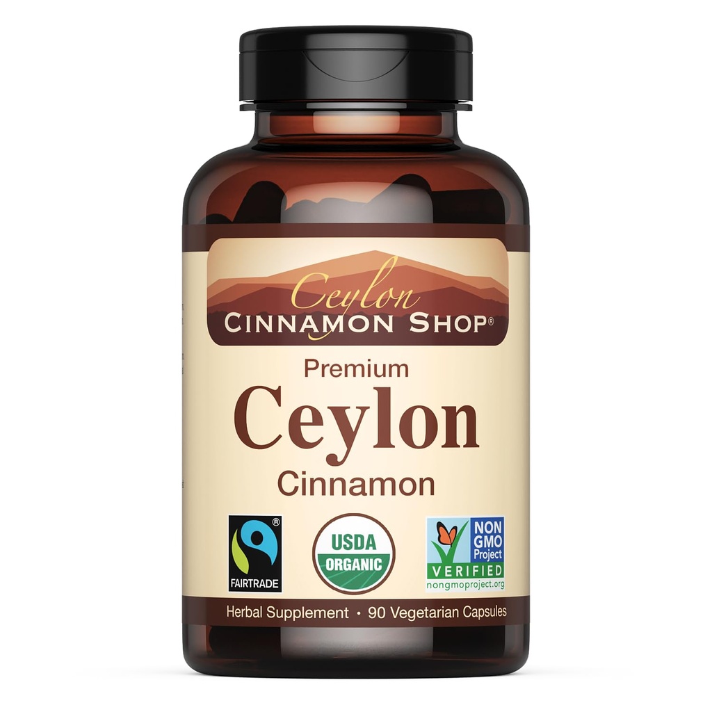 Ceylan Cinnamon Shop Bio Ceylan Cinnamon (100% Certifié), 90 Capsules