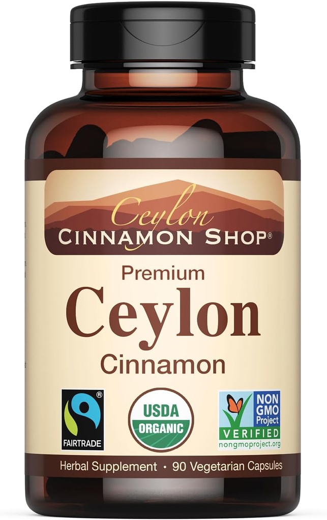Ceylan Cinnamon Shop Bio Ceylan Cinnamon (100% Certifié), 90 Capsules