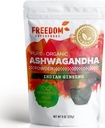 Extrait de poudre de racine d'Ashwagandha bio de l'Inde - Un Adaptogène Potent et Premium se sentent bon supplément de vitamine veda pour la croissance et la hauteur des cheveux - Vegan et sans gluten - 8oz
