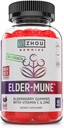 Zhou Elder-Mune Elderberry Gummies - Elderberry Vitamin C and Zinc, Daily Immune Support Supplemenet for Women & Men, Chewable Natural Black Elderberry for Adults & Children 4 & Up - 60 Gummies