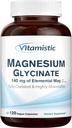 Glycinat de magnésium, chélaté, hautement biodisponible, entièrement réacté et non tamponné, doux sur l'estomac, 140 mg Magnésium élémentaire, pour le sommeil, os, non OGM, 120 bouchons végétaliens