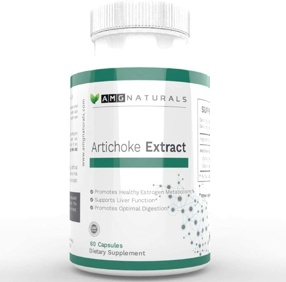 Artichoke Extract Capsules | 7 mg Cynarin Herbal Artichoke Leaf | Liver Support Supplement for Bile Flow, Digestion & Estrogen Metabolism | Vegan, Gluten Free Formula | 60 Capsules