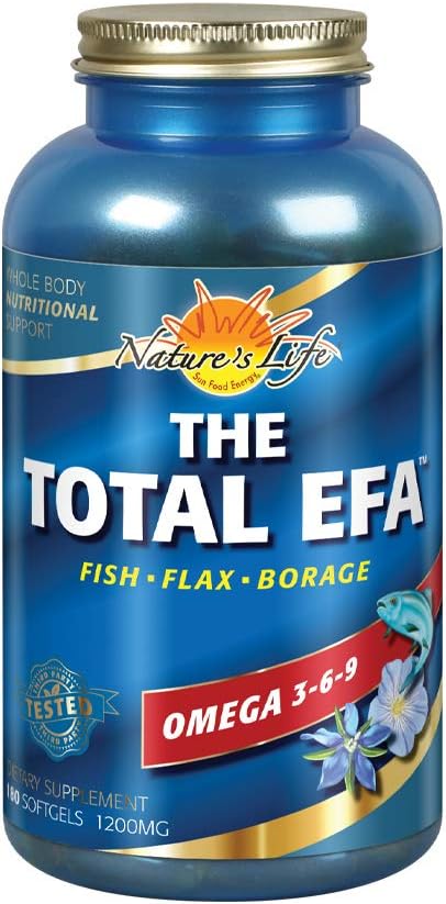 Nature's Life The Total EFA Fish Oil w/Organic Flaxseed & Borage Oils (en anglais seulement) 1200 mg (en anglais seulement)