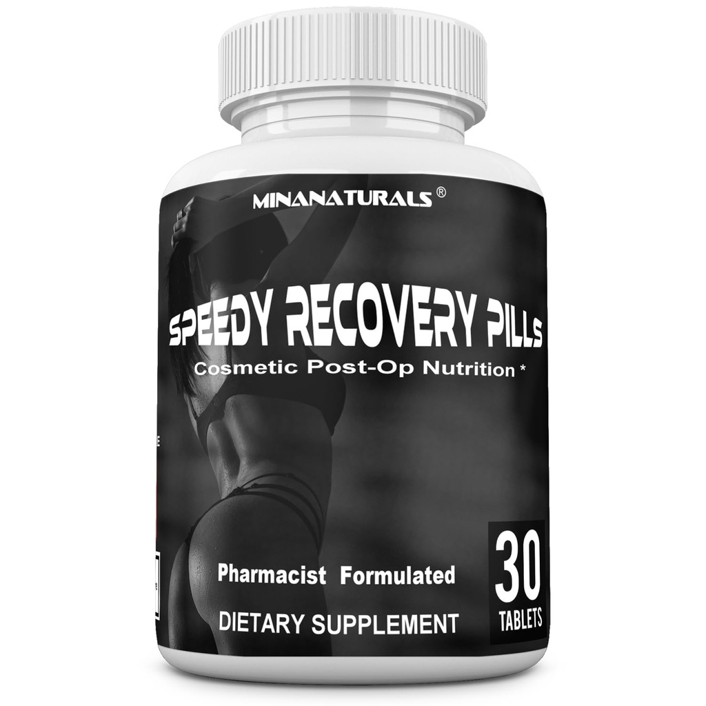 Pills de récupération rapide Supplément de récupération post-OP. Vitamines de soutien de la cicatrice. Favorise le collagène et la guérison rapide des plaies. Spécialement formulé pour les chirurgies cosmétiques post-op. 30 Comprimés