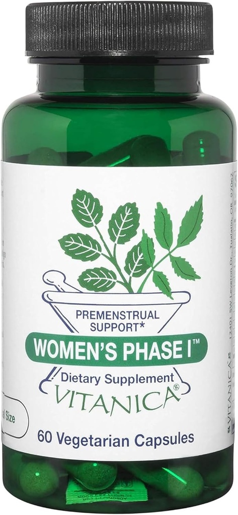 Vitanica Women's Phase I, Premenstrual Support, Vegan, 60 Capsules