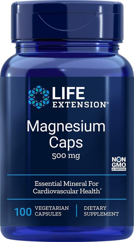 Prolongation de la durée de vie Capsules de magnésium 500mg, 100-Conte