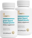 Xtendlife Green Liped Mussel Powder - 2400mg Supplément avec les acides gras Omega-3 de Nouvelle-Zélande pour la santé conjointe, 120 Capsules (2 Pack)