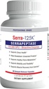 Serra-125k Extra Strength Serrapeptase 125 000 SPU, 90 capsules véganes, libération retardée, enzymes systémiques, soutient des sinus et un système immunitaire sain, non OGM et tout naturel