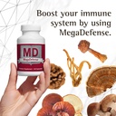 Waiora MegaDefense Capsules de champignons pour le bien-être quotidien, 6 Supplément de champignons: Reishi, Turkey Tail, Cordyceps, Maitake, Agaricus & Shiitake, Non-OGM (2 Bott / 60 Veggie Cap serv)
