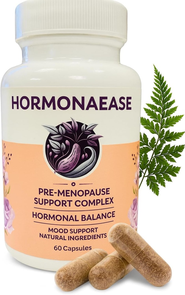 HormonaEase Femmes Supplément Wellness – Vegan Hormonal Balance, Mood & Energy Support avec Maca Root & Dong Quai
