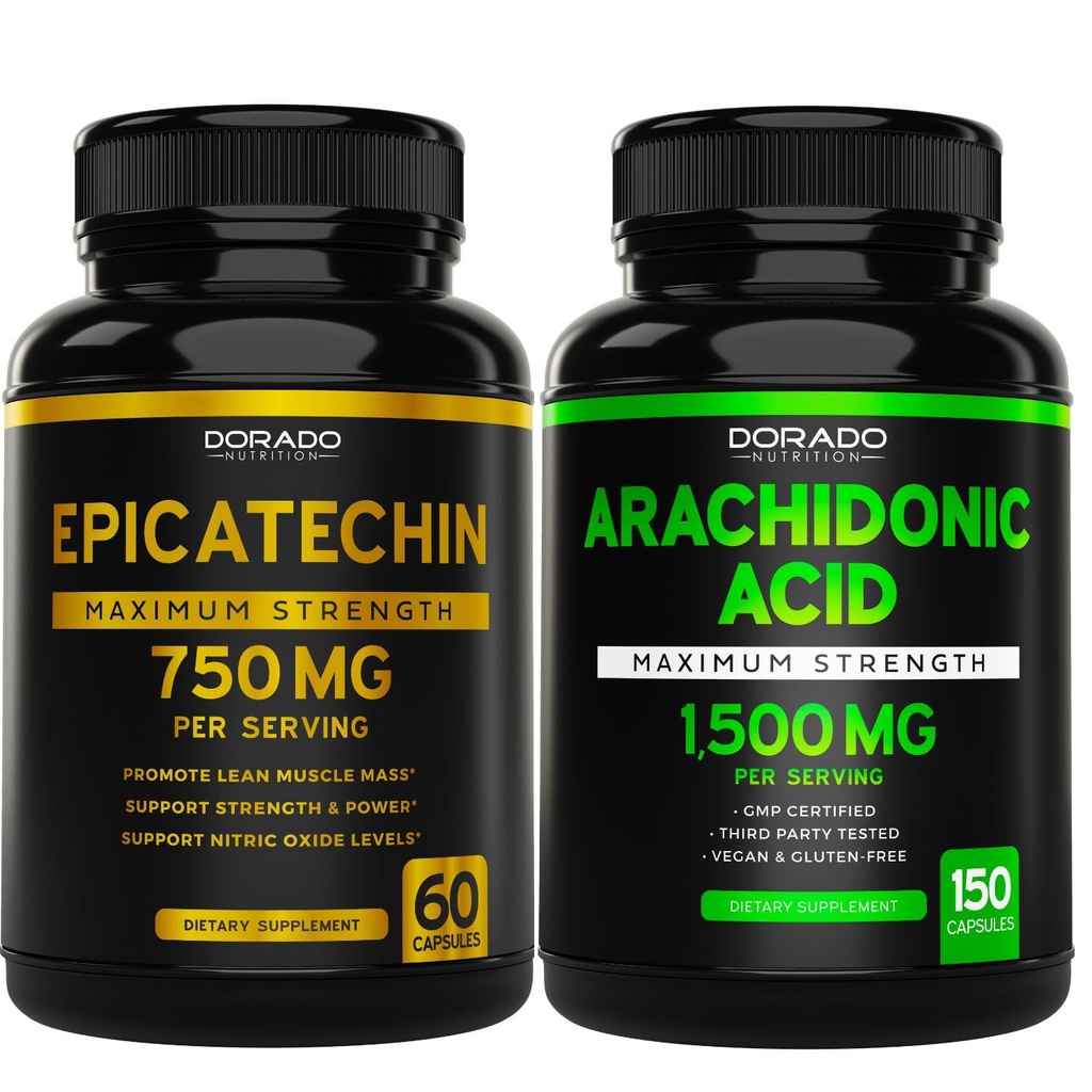 DORADO NUTRITION Epicatechin Extract 750mg Per Serving - (120 Capsules) and Arachidonic Acid Supplement 1500mg (150 Capsules)