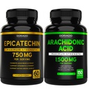 DORADO NUTRITION Extrait d'épicatéchine 750mg par portion - (120 Capsules) et supplément acide arachidonique 1500mg (150 Capsules)