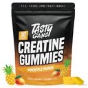 GAINS TASTY Gommies de créatine - 90g de créatine monohydraté - Suppléments d'entraînement - Bâtir la force musculaire et boost pour les hommes et les femmes - Fabriqué aux États-Unis - Non OGM - Vegan Friendly (Grande, Mangue des ananas)